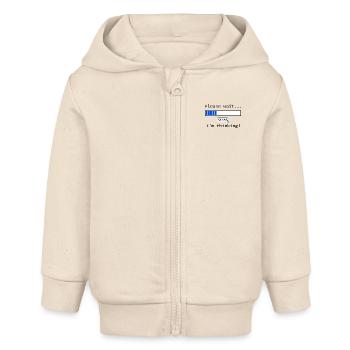 Please wait I´m Thinking - Baby Organic Kapuzenjacke Baby Connector von Stanley/Stella - Natur - Vorne
