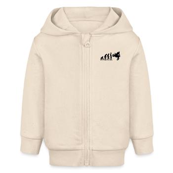 Evolution humaine Motocross - Veste à capuche bébé bio Stanley/Stella - écru doux - Devant