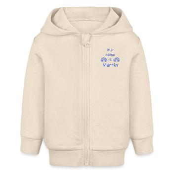 Mein Name ist Martin - Baby Organic Kapuzenjacke Baby Connector von Stanley/Stella - Natur - Vorne