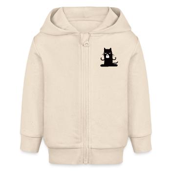 Chat Zen - Veste à capuche bébé bio Stanley/Stella - écru doux - Devant