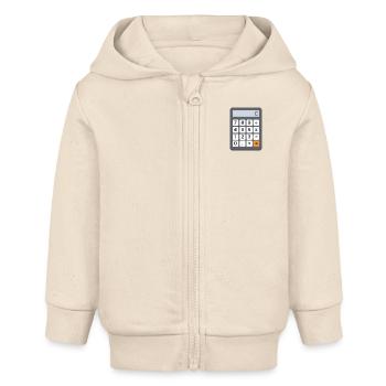 Maintenant, vous avez toujours votre calculatrice sur vous. - Veste à capuche bébé bio Stanley/Stella - écru doux - Devant