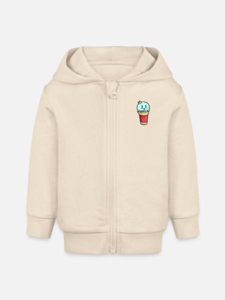 Prinz Prinzessin Eis Kindershirt kidscontest - Baby Organic Kapuzenjacke Baby Connector von Stanley/Stella - Natur