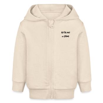 Art is not a Crime graffiti style - Baby Organic Kapuzenjacke Baby Connector von Stanley/Stella - Natur - Vorne