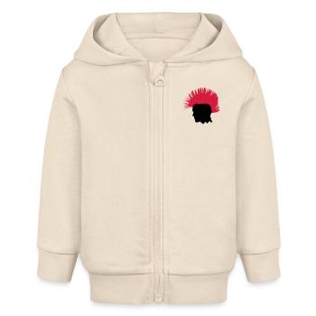 PUNK - Baby Organic Zip-up Hoodie by Stanley/Stella - soft Ecru - Front