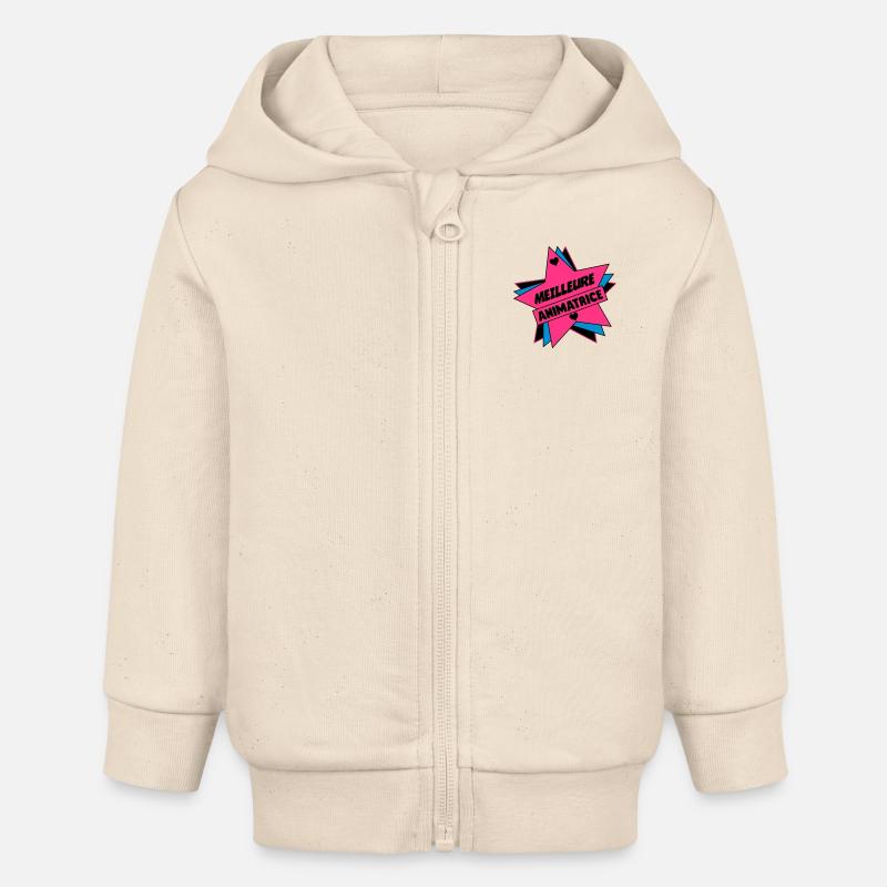 Animateur / Animatrice / Animator / Animador / No - Veste à capuche bébé bio Stanley/Stella - écru doux