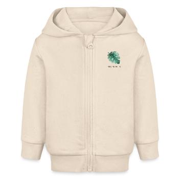 Monstera - Veste à capuche bébé bio Stanley/Stella - écru doux - Devant