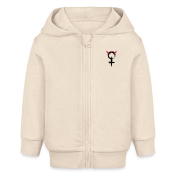 Teufel Frau Frauen Symbol - Baby Organic Kapuzenjacke Baby Connector von Stanley/Stella - Natur - Vorne