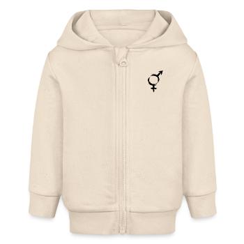 Hetero Symbol Mars Venus - Baby Organic Kapuzenjacke Baby Connector von Stanley/Stella - Natur - Vorne
