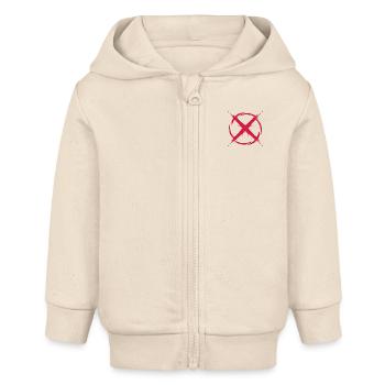 Kreis ankreuzen Symbol - Baby Organic Kapuzenjacke Baby Connector von Stanley/Stella - Natur - Vorne