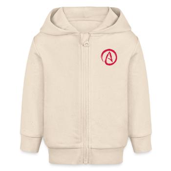 Athéisme symbole Athée - Veste à capuche bébé bio Stanley/Stella - écru doux - Devant