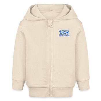 Ich bin nicht dick Spruch - Baby Organic Kapuzenjacke Baby Connector von Stanley/Stella - Natur - Vorne