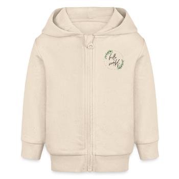 hello world - Baby Organic Kapuzenjacke Baby Connector von Stanley/Stella - Natur - Vorne