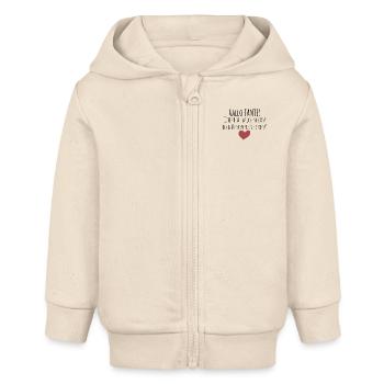 Hallo Tante! Ich freue mich dich kennenzulernen! - Baby Organic Kapuzenjacke Baby Connector von Stanley/Stella - Natur - Vorne