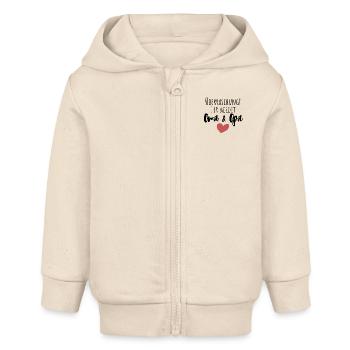 Überraschung. Ihr werdet Oma und Opa. - Baby Organic Kapuzenjacke Baby Connector von Stanley/Stella - Natur - Vorne