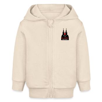 Kölsch de Cologne Cathédrale Kölle Alaaf Rhing nez carnaval - Veste à capuche bébé bio Stanley/Stella - écru doux - Devant