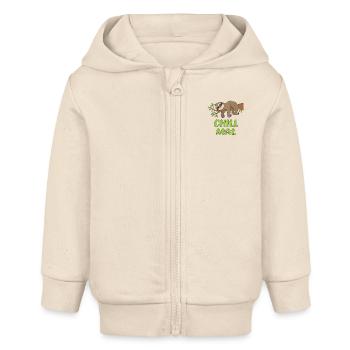 Chill Mal - Faultier auf einem Ast! - Baby Organic Kapuzenjacke Baby Connector von Stanley/Stella - Natur - Vorne