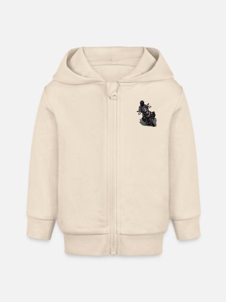 GS Fahrer Schräglage grau - Baby Organic Kapuzenjacke Baby Connector von Stanley/Stella - Natur