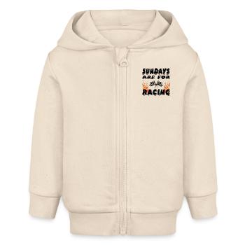 Voiture - Veste à capuche bébé bio Stanley/Stella - écru doux - Devant