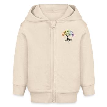 lebensbaum rainbow - Baby Organic Kapuzenjacke Baby Connector von Stanley/Stella - Natur - Vorne
