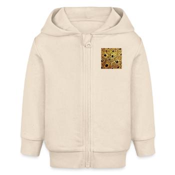 Plume de paon - Veste à capuche bébé bio Stanley/Stella - écru doux - Devant