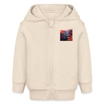 Fluss Landschaft - Baby Organic Kapuzenjacke Baby Connector von Stanley/Stella - Natur - Vorne