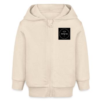 "Glaubensrettung: Gnade und Erlösung annehmen" - Baby Organic Kapuzenjacke Baby Connector von Stanley/Stella - Natur - Vorne