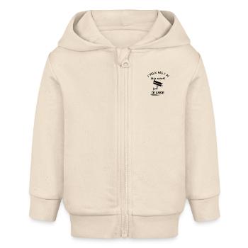 je peux pas je suis de garde - Veste à capuche bébé bio Stanley/Stella - écru doux - Devant