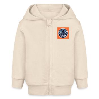 Galaktischer Groove Mster - Baby Organic Kapuzenjacke Baby Connector von Stanley/Stella - Natur - Vorne