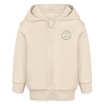Floral Bride - Die Brautblumen - Baby Organic Kapuzenjacke Baby Connector von Stanley/Stella - Natur - Vorne