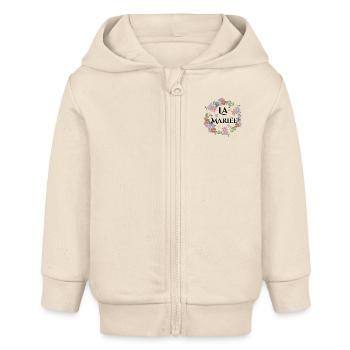 Floral Bride - Die Brautblumen - Baby Organic Kapuzenjacke Baby Connector von Stanley/Stella - Natur - Vorne