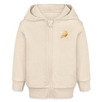 Frieden - Baby Organic Kapuzenjacke Baby Connector von Stanley/Stella - Natur - Vorne