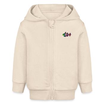 Mandarin Fish - Baby Organic Zip-up Hoodie by Stanley/Stella - soft Ecru - Front