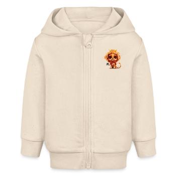 Leo Welpe - Baby Organic Kapuzenjacke Baby Connector von Stanley/Stella - Natur - Vorne