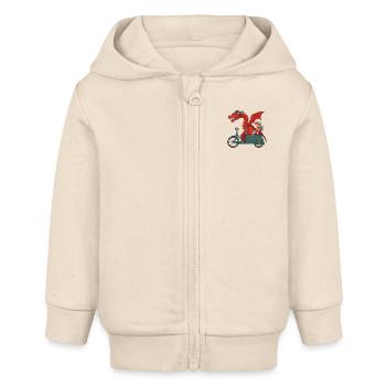 Fantasy Ride Pixel - Baby Organic Zip-up Hoodie by Stanley/Stella - soft Ecru - Front