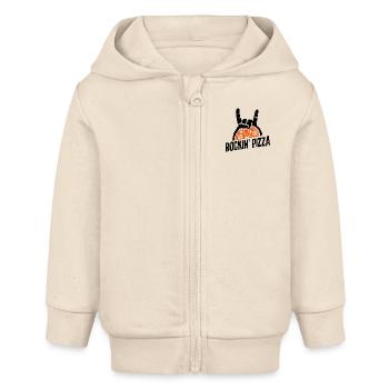 Rockin' Pizza - Baby Organic Kapuzenjacke Baby Connector von Stanley/Stella - Natur - Vorne