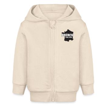 French Forever - Baby Organic Zip-up Hoodie by Stanley/Stella - soft Ecru - Front