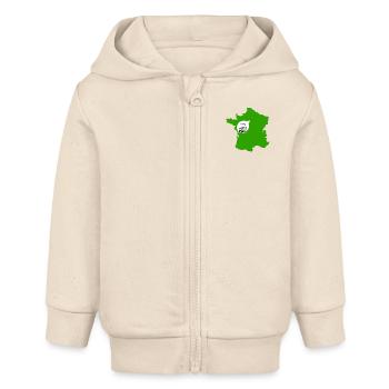 Ich bin hier in Paris - Baby Organic Kapuzenjacke Baby Connector von Stanley/Stella - Natur - Vorne