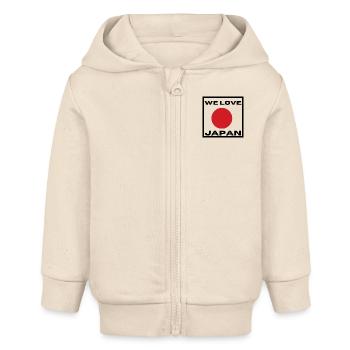 Nous aimons le Japon - Veste à capuche bébé bio Stanley/Stella - écru doux - Devant