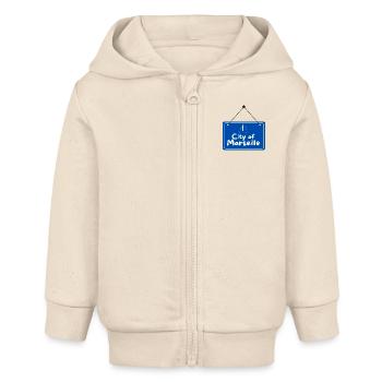 City of Marseille - Baby Organic Zip-up Hoodie by Stanley/Stella - soft Ecru - Front