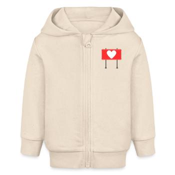Love Panel - Baby Organic Zip-up Hoodie by Stanley/Stella - soft Ecru - Front