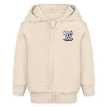 Cute Koala Animal Lover Friends - Baby Organic Zip-up Hoodie by Stanley/Stella - soft Ecru - Front