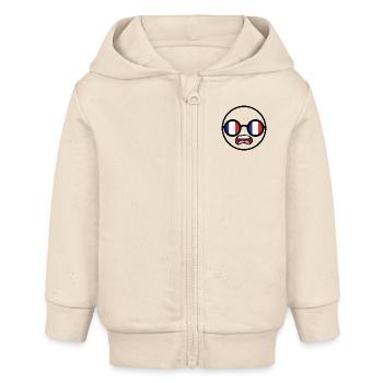 Schockierter Franzose - Baby Organic Kapuzenjacke Baby Connector von Stanley/Stella - Natur - Vorne