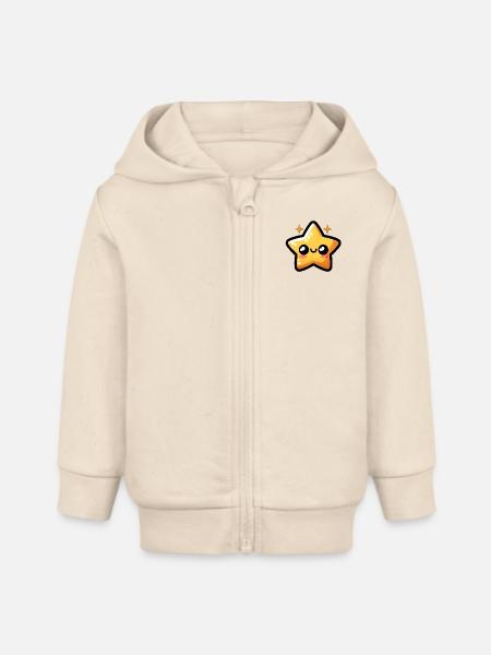 Star #2 - Baby Organic Zip-up Hoodie by Stanley/Stella - soft Ecru