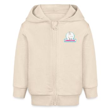Llama Class Class Animal Llama - Baby Organic Zip-up Hoodie by Stanley/Stella - soft Ecru - Front