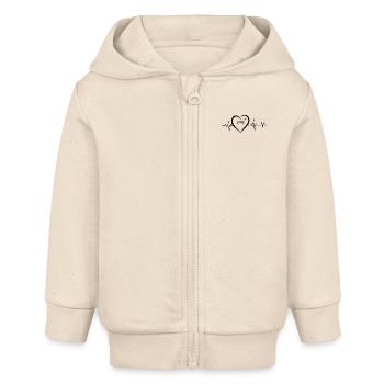 Whippet-Herzschlag - Baby Organic Kapuzenjacke Baby Connector von Stanley/Stella - Natur - Vorne
