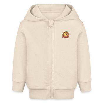 Bunte Lasagne im Cartoon-Stil - Baby Organic Kapuzenjacke Baby Connector von Stanley/Stella - Natur - Vorne