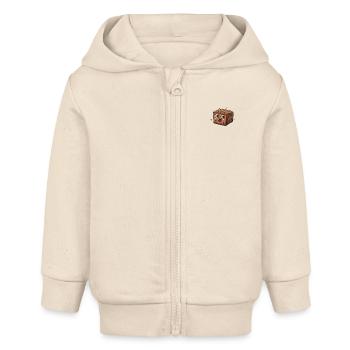 Niedlicher Brownie in lebendigen Farben - Baby Organic Kapuzenjacke Baby Connector von Stanley/Stella - Natur - Vorne