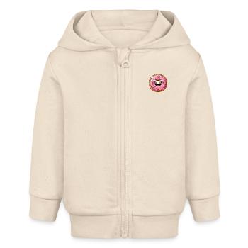 Cute Donut Cartoon Comic with Face Kawaii Manga - Baby Organic Zip-up Hoodie by Stanley/Stella - soft Ecru - Front