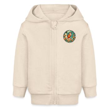 Ingwer Katze Fee - Baby Organic Kapuzenjacke Baby Connector von Stanley/Stella - Natur - Vorne