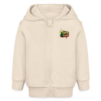 Antikes Radio aus den 1950er Jahren - Baby Organic Kapuzenjacke Baby Connector von Stanley/Stella - Natur - Vorne